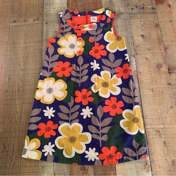 Mini Boden girls floral tank top corduroy dress 7-8Y - Picture 1 of 5